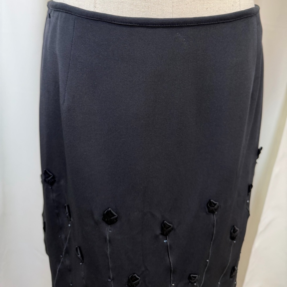 Cache Gold Label Vintage Y2K Floral Bud & Crystal Embroidered Coat & Skirt Set M - Picture 14 of 16